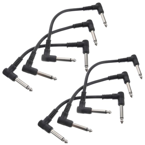 HANABASS 6 Stück Gitarren Effektkabel Instrumentenkabel für Gitarre Bass und Keyboard Langlebig und Platzsparend für Musikinstrumente von HANABASS