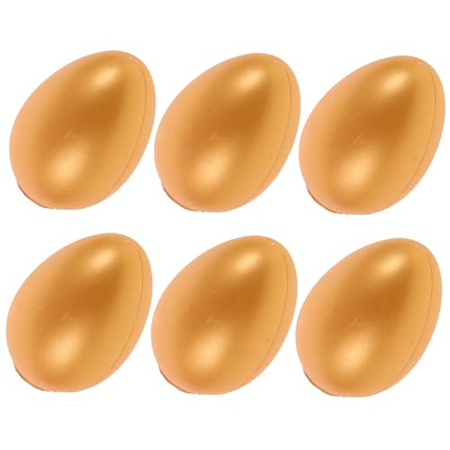 HANABASS 6 Stück Goldenes Ei Mini Fälschungs Jumbo Eier Überraschungsdekorationen Hochzeits Ei Requisiten Leere Eier Hochzeitsbedarf Ei Aktivitätsbedarf von HANABASS