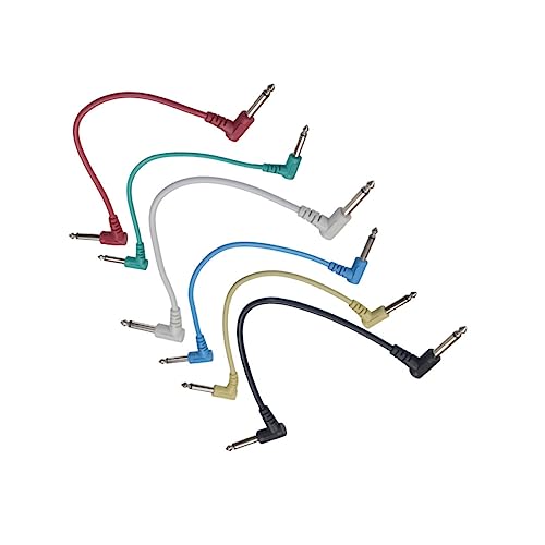 HANABASS 6 Stück Rechtwinkliges Gitarren Patchkabel Robuste Langlebige Verbindung für Effekte für Gitarren und Zubehör Hochwertige Klangübertragung für Musiker von HANABASS