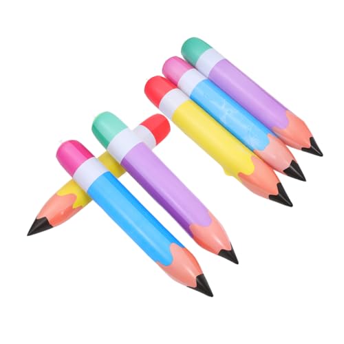 HANABASS 6 Stück Teiliges Aufblasbares Bleistift in Gelb Blau und Lila Leichte PVC Partydekoration für Geburtstag Schulanfang Klassenzimmer und Abschlussfeier Lebendige Farben für Kreative von HANABASS