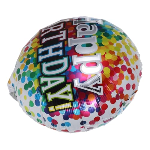 HANABASS 6 Stück Teiliges Happy Birthday Folienballons Runde Bunte Aluminiumfolie Heliumballons Robuste Partydeko für Geburtstag Wiederverwendbar Leicht zu Befüllen als Fotohintergrund und von HANABASS