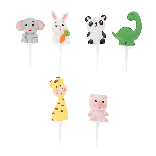 HANABASS 6 Stück Teiliges Tier Resin Kuchen Dekorationen mit Dinosaurier Giraffe Elefant Schwein Hase und Panda Kompakt Fein Verarbeitet Vielseitig für Geburtstagskuchen und Innenräume HANABASS 6 Stück Teiliges Tier Resin Kuchen Dekorationen mit Dinosaurier Giraffe Elefant Schwein Hase und Panda Kompakt Fein Verarbeitet Vielseitig für Geburtstagskuchen und Innenräume von HANABASS