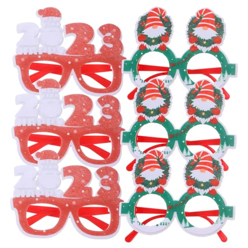 HANABASS 6 Stück Weihnachtsbrillen Bunte Brillenrahmen für Weihnachtsfeiern Fotorequisiten Festliche Anlässe Neujahr Weihnachtskranz Design HANABASS 6 Stück Weihnachtsbrillen Bunte Brillenrahmen für Weihnachtsfeiern Fotorequisiten Festliche Anlässe Neujahr Weihnachtskranz Design von HANABASS