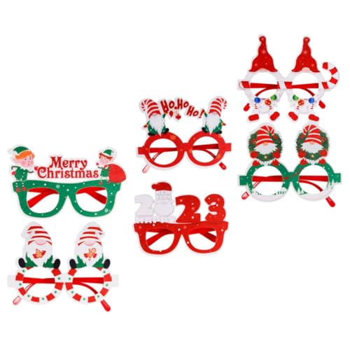 HANABASS 6 Stück Weihnachtsbrillenrahmen Lustige Kostümbrillen für Erwachsene Foto Requisiten für Weihnachtsfeiern und Partys Vielseitige Dekoration für Unvergessliche von HANABASS