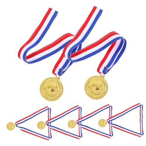 HANABASS 6 Stück zum Aufhängen von Medaillen fußball medaillen Wettbewerbs Medaillen Metall Medaillen Mini Dekoration Medaillenmodell Auszeichnungszubehör Polyester Golden von HANABASS