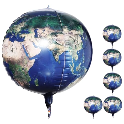 HANABASS 6Stücke Erde Themen Ballons Aluminium Folienballons Luftballons mit Planetenmotiv für Partydekoration zum Geburtstag und Festlichkeiten von HANABASS