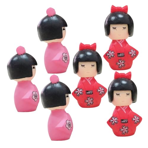 HANABASS 6stücke Teiliges Traditioneller Japanischer Kimono-Puppen Aus Asiatische Deko-Figuren Für Tischdekoration Und Sammler Miniaturfiguren Für Büro Und Zuhause von HANABASS