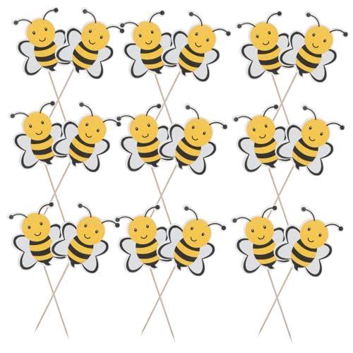 HANABASS 72 Stück Teiliges Bienen-cupcake-deko- Niedliche Honigbienen-motiv Cake Picks Leichte Praktische Kuchenstecker für Kindergeburtstag Shower Einfache Anwendung Farbenfrohe von HANABASS