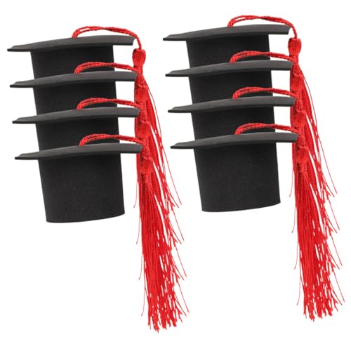 HANABASS 8 Stück Abschlusskappen mit Quasten Class Of Cupcake Topper Tortendekoration für Abschlussfeiern Weinflaschenverschlüsse und Party Dekorationen von HANABASS