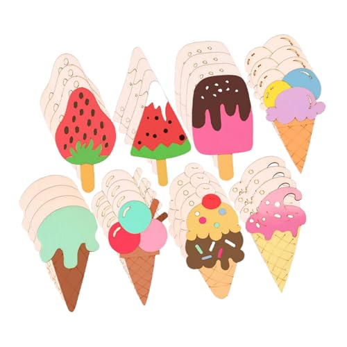 HANABASS 80 Stück DIY Holzscheiben Eiswaffel Formen Holzrohlinge Unvollendete Eiscreme Holzstücke für Malen Basteln Zubehör HANABASS 80 Stück DIY Holzscheiben Eiswaffel Formen Holzrohlinge Unvollendete Eiscreme Holzstücke für Malen Basteln Zubehör von HANABASS