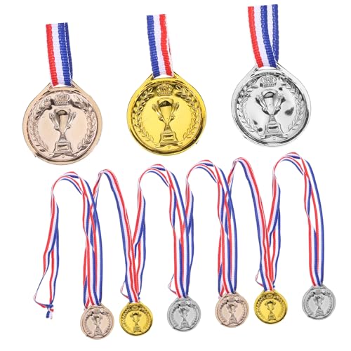 HANABASS 9 Stück Plastikmedaille Für Goldene Medaillen Groß Wettbewerbsmedaille Sport Dekoration Trophäe Medaillen Mini Medaillen Für Medaillen Verleihen Party von HANABASS