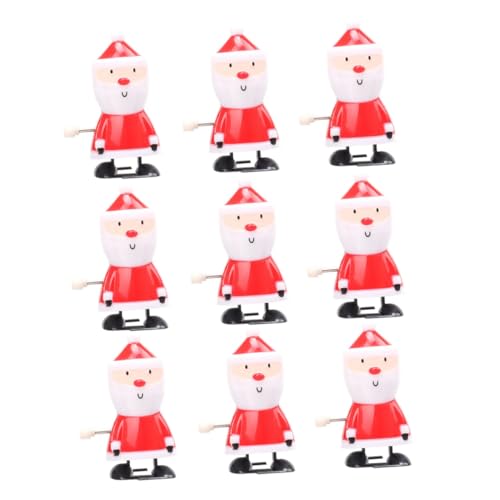 HANABASS 9 Stück Teiliges Weihnachtsmann Aufziehspielzeug Wind Up Mechanisches Lauf und Springspielzeug Bunte Cartoon Figuren für Interaktives Tischdekoration für von HANABASS
