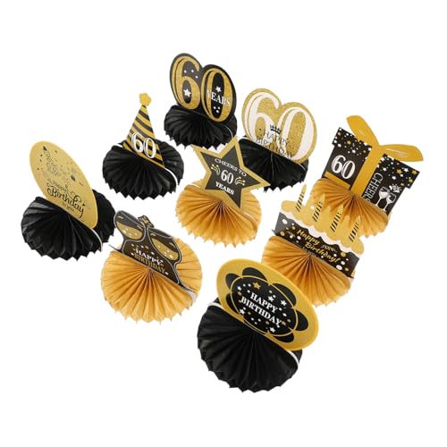 HANABASS Geburtstag Dekoration Schwarze Gold Geburtstagsfeier Bienenwabe Papierfächer Kreative Tischdeko Partydekoration für und Fotohintergrund von HANABASS