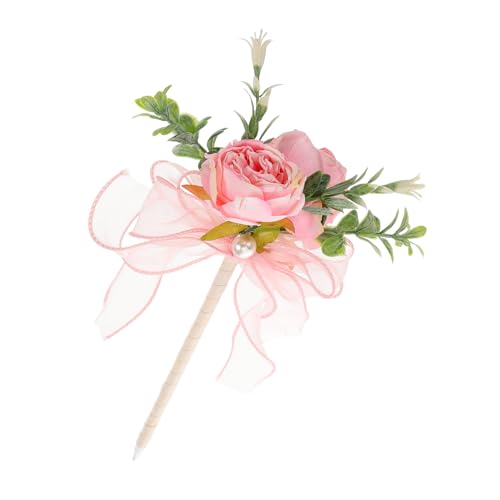 HANABASS Kugelschreiber Mit Rosenimitat Dekorative Stifte Rosenstifte Valentinstag Stifte Blumenstifte Für Die Schule Blumenstifte Masse Künstliche Rosen-schreibstifte Plastik Rosa von HANABASS