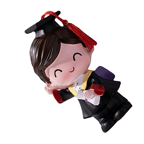HANABASS Lustige Doktorfigur Tortendeko zur Graduierung Perfektes für Abschlussfeiern Kuchen und Dessertdekoration Langlebiges Resin Material für Feiern und Büro von HANABASS