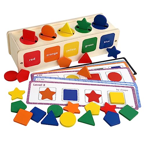 HANABASS Montessori Holzspielzeug Farben Formen Sortierbox Lernspielzeug für Feinmotorik Hand Auge Koordination Sicher und Langlebig Bunt HANABASS Montessori Holzspielzeug Farben Formen Sortierbox Lernspielzeug für Feinmotorik Hand Auge Koordination Sicher und Langlebig Bunt von HANABASS