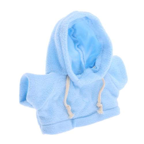 HANABASS Plüschbärenkleidung Puppe Hoodie Prop kompakte Bären-Hoodie-Kleidung Puppenversorgung Kleiner süßer Kapuzenpullover Puppenkostüm Kleine Puppenkleidung Stoff Himmelblau von HANABASS