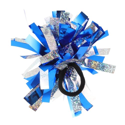 HANABASS Pom Poms mit Tinsel Blau Silber Leichte Handgelenksblumen für Cheerleading Festliche Auftritte Vielseitige Haarschmuck und Armbanddekoration für Mädchen von HANABASS