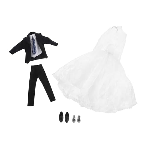 HANABASS Puppen Hochzeitsoutfit Brautkleid und Bräutigam Anzug mit Schuhen Kindgerechte Langlebige Hochzeitspuppen Kleidung für Geburtstagsfeier und Festliche Anlässe HANABASS Puppen Hochzeitsoutfit Brautkleid und Bräutigam Anzug mit Schuhen Kindgerechte Langlebige Hochzeitspuppen Kleidung für Geburtstagsfeier und Festliche Anlässe von HANABASS
