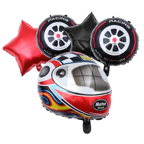 HANABASS Rennwagen Luftballons Set Aluminiumfolie Helm und Reifen Motiv Partydeko Geburtstag Racing Partyzubehör Geburtstag Ballons Dekoration HANABASS Rennwagen Luftballons Set Aluminiumfolie Helm und Reifen Motiv Partydeko Geburtstag Racing Partyzubehör Geburtstag Ballons Dekoration von HANABASS