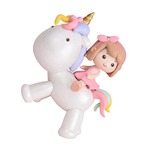 HANABASS Unicorn Girl Desktop Ornament Tortendeko Figur Miniatur Einhorn Skulptur für Geburtstag Kinderparty Diy Cake Decoration von HANABASS
