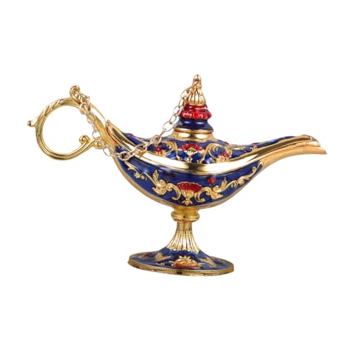 HANABASS Vintage Wunschlampe Tischdekoration Zinklegierung Retro Design Robust und Vielseitig für Party Sammler und Stilvolle Raumgestaltung in Gold Blau von HANABASS