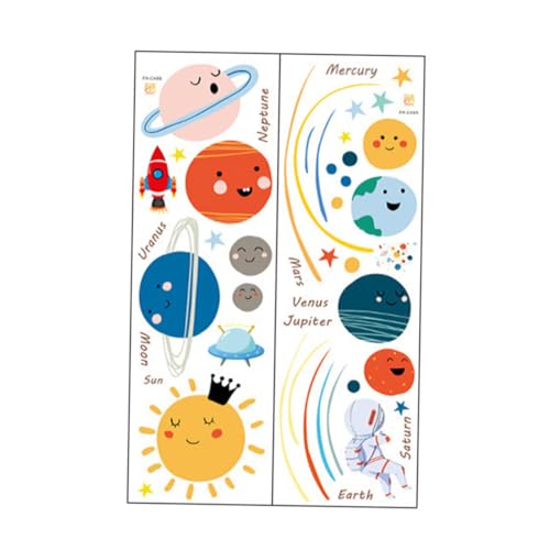 HANABASS Wandtattoo Sonnensystem Abnehmbares Wanddekor für Kinderzimmer Selbstklebendes Material Rückstände Raumdekoration von HANABASS