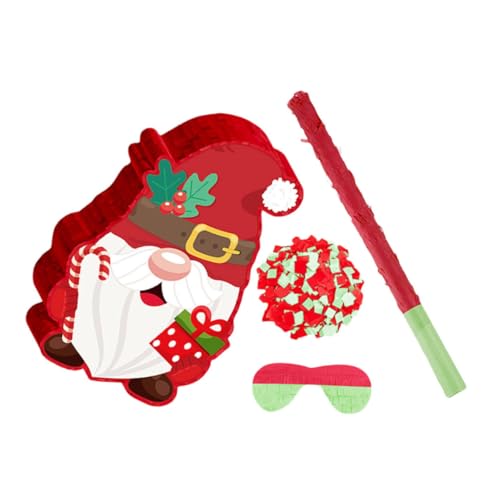HANABASS Weihnachts-piñata mit Niedlichem Wichtelmotiv Robuste Hängedekoration aus Karton Interaktives Partyspielzeug Leicht und Langlebig als Foto-requisite für Festliche Weihnachtsfeiern von HANABASS
