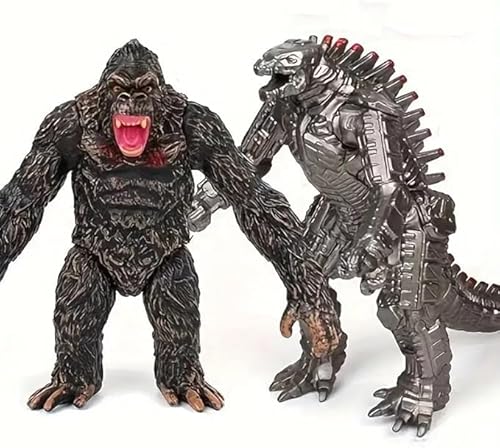 Godzill Toys The King of Monster-Spielzeug, bewegliche Gelenk-Actionfiguren, Mini-Dinosaurier-Spielsets, Kindergeburtstagsgeschenke, Kuchenaufsätze, Packung (Steel G & King Openup) von HANBO