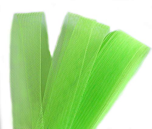 HAND Well Made Tools Nylon CRIN Trim, Hochzeits Webbing Pferdehaar 30 mm W x 5 Meter (Neon-Grün) von HAND Well Made Tools