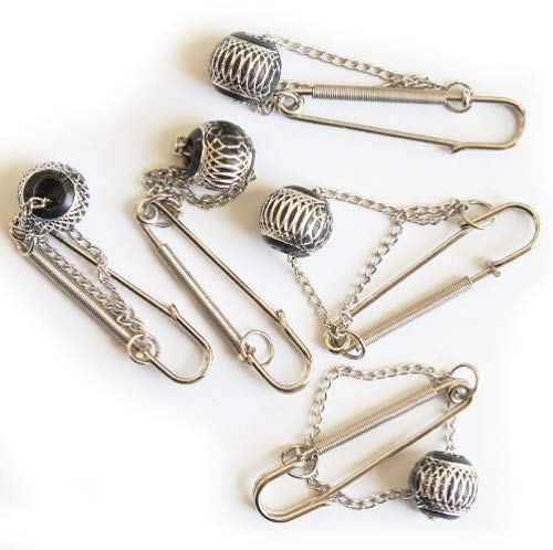10 Stücke von 50 mm silber kilt Stecknadeln mit texturierter Perlen & Kette DIY als Halskette Fußkette! von HAND