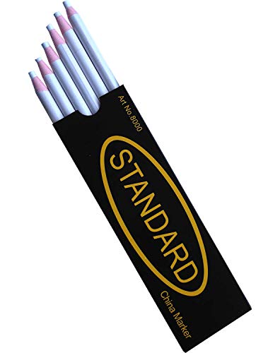 12 Nicht Schärfen Wax China Marker Bleistift, Farbe Weiß 17cm von HAND