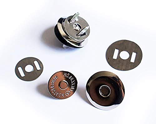 5 Full sets magnetisch; flach Glatte Finish, Snap Tasche Magnetverschluss – Silber, 20 mm von HAND