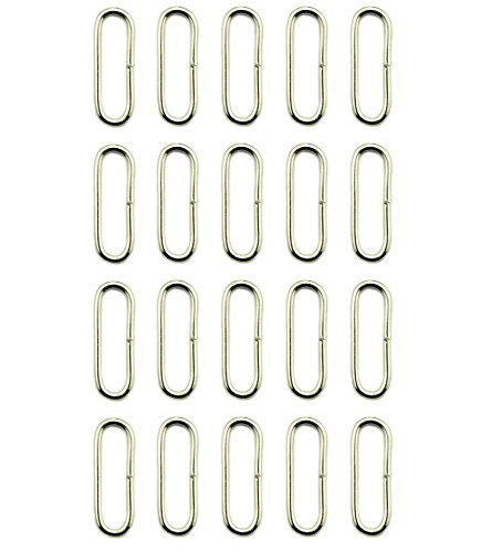 HAND® Packung mit 25 Silberfarbe Metall Oval Schleife Ringe für Gurtband, Ribbon, Taschen, Geldbörsen, Klettverschluss-Bänder, Handwerk - 16 x 9 mm, nimmt einen Gurt bis zu 14 mm breit von HAND