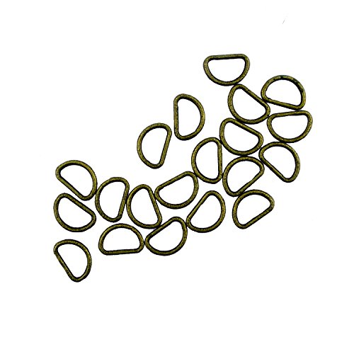 HAND® antike Bronzeton 14 mm kleine D Ring Schnalle - Pack 20 für Herstellung oder Reparatur von Gürteln, Taschen 14 mm x 10 mm H - W von HAND