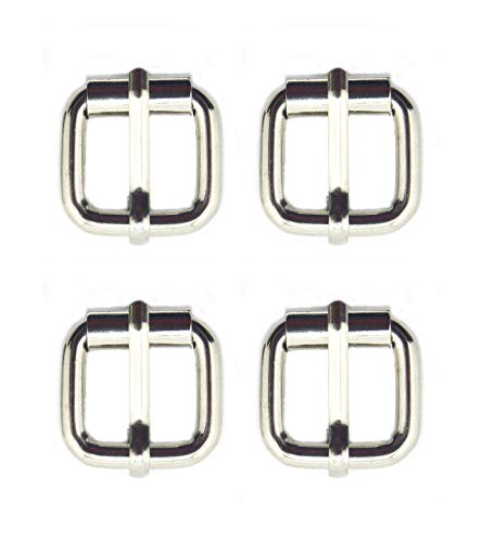 HAND ® Set aus 4 Square Silver Tone Metal Roller Buckles-25 x 25 mm, nimmt eine Strap bis zu 20 mm breit von HAND