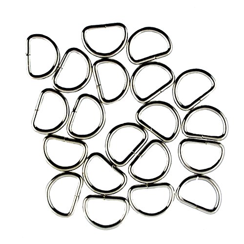 Hand® Silber Ton 14 mm kleine D Ring Schnalle - Pack 20 für Herstellung oder Reparatur von Gürteln, Taschen 14 mm x 10 mm H - W von HAND