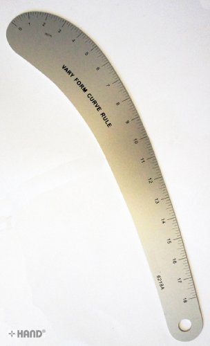 NO.6218A HAND Metric Vary Formular Kurvenlineal, Aluminium, 18inch von HAND