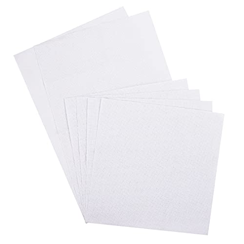 HANDI STITCH Kreuzstich Stoff (6er Set) – Zwei 30 x 45 cm & Vier 30 x 30 cm - Aida Stoff zum Sticken – 14 Count Weißer Punch Needle Stoff für Nadelarbeiten & Maschinenstickerei von HANDI STITCH