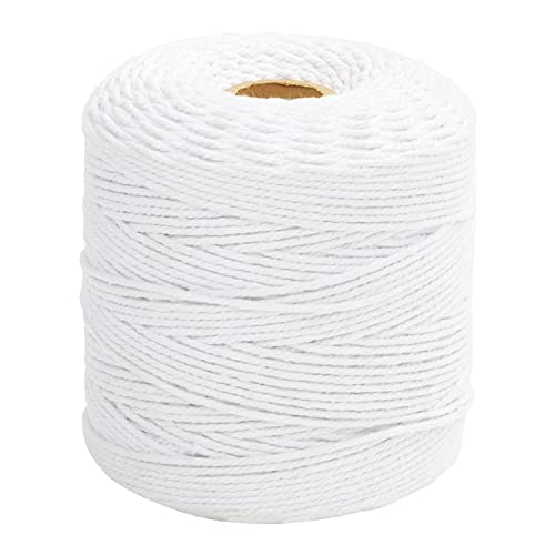 HANDI STITCH Makramee Garn Weiß Baumwollkordel Natur – 2,5mm x 240m Weiße Kordel – Makramee Schnur Baumwolle Macrame Cord für Pflanzen, Makramee Schnullerkette, Basteln, Stricken, Hochzeit, Deko, DIY von HANDI STITCH