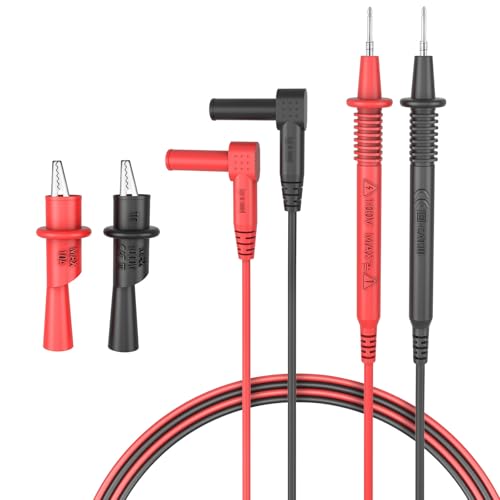 Multimeter Messleitungen Set mit Alligator-Klemmen, CAT III 1000V, 4mm Prüfspitzen, Gewindete Alligator-Klemmen, Isolierte Testkabel für Elektroniktüftler und Profis Multimeter Messleitungen Set mit Alligator-Klemmen, CAT III 1000V, 4mm Prüfspitzen, Gewindete Alligator-Klemmen, Isolierte Testkabel für Elektroniktüftler und Profis von HANDSKIT