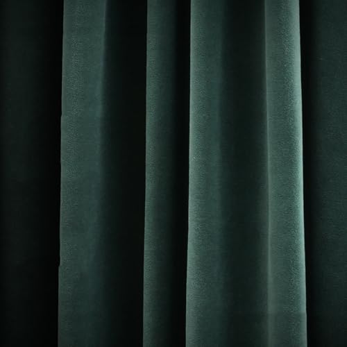 HANGEENGS 1 Stück Grün Samt Vorhänge,Verdunklungsvorhang Blickdicht Samtvorhänge Mit Ösen Für Wohnzimmer Thermogardine Verdunkelungsgardinen Für Gardinen,Deep Green,70x115 cm(BxH) von HANGEENGS