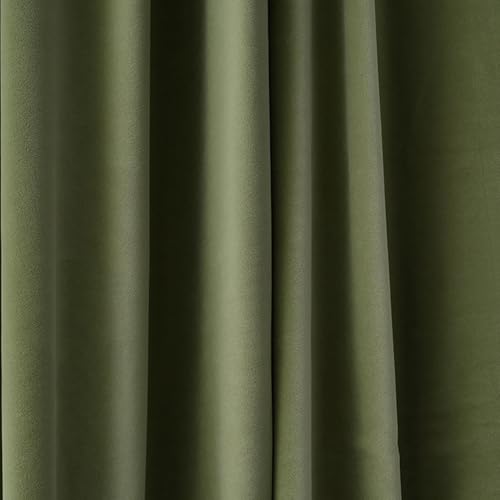 HANGEENGS 1 Stück Grün Samt Vorhänge,Verdunklungsvorhang Blickdicht Samtvorhänge Mit Ösen Für Wohnzimmer Thermogardine Verdunkelungsgardinen Für Gardinen,Green,70x275 cm(BxH) von HANGEENGS