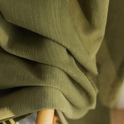 HANGEENGS 1 Stück Grün Samt Vorhänge,Verdunklungsvorhang Blickdicht Samtvorhänge Mit Ösen Für Wohnzimmer Thermogardine Verdunkelungsgardinen Für Gardinen,Green B,85x305 cm(BxH) von HANGEENGS