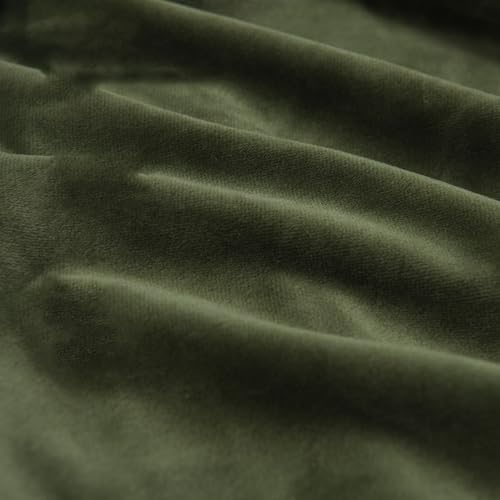 HANGEENGS 1 Stück Grün Samt Vorhänge,Verdunklungsvorhang Blickdicht Samtvorhänge Mit Ösen Für Wohnzimmer Thermogardine Verdunkelungsgardinen Für Gardinen,Moroccan Olive,70x140 cm(BxH) von HANGEENGS