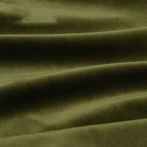 HANGEENGS 1 Stück Grün Samt Vorhänge,Verdunklungsvorhang Blickdicht Samtvorhänge Mit Ösen Für Wohnzimmer Thermogardine Verdunkelungsgardinen Für Gardinen,Olive Green,100x145 cm(BxH) von HANGEENGS
