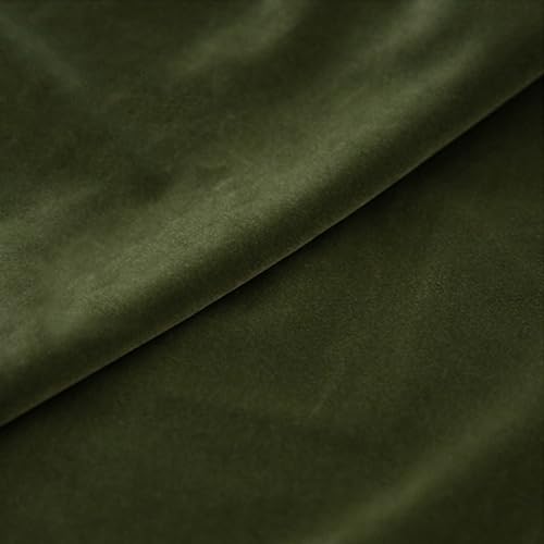 HANGEENGS 1 Stück Grün Samt Vorhänge,Verdunklungsvorhang Blickdicht Samtvorhänge Mit Ösen Für Wohnzimmer Thermogardine Verdunkelungsgardinen Für Gardinen,Victoria Olive Green,265x215 cm(BxH) von HANGEENGS