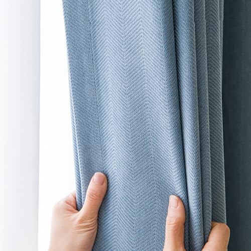 HANGEENGS 2 Stück Verdunklungsvorhänge Gardinen Vorhang Blickdicht Thermovorhang Kälteschutz Vorhänge Für Wohnzimmer Modern Schlafzimmer Wärmeisolierend,Blau,70x115 cm(BxH) von HANGEENGS