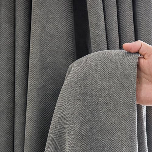 HANGEENGS 2 Stück Verdunklungsvorhänge Gardinen Vorhang Blickdicht Thermovorhang Kälteschutz Vorhänge Für Wohnzimmer Modern Schlafzimmer Wärmeisolierend,Grau,152x115 cm(BxH) von HANGEENGS