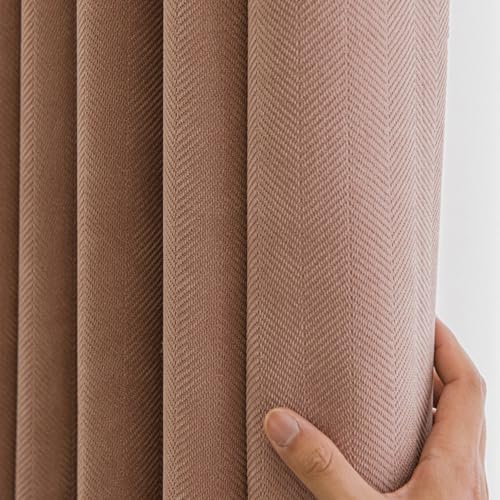 HANGEENGS 2 Stück Verdunklungsvorhänge Gardinen Vorhang Blickdicht Thermovorhang Kälteschutz Vorhänge Für Wohnzimmer Modern Schlafzimmer Wärmeisolierend,Rosa,305x215 cm(BxH) von HANGEENGS